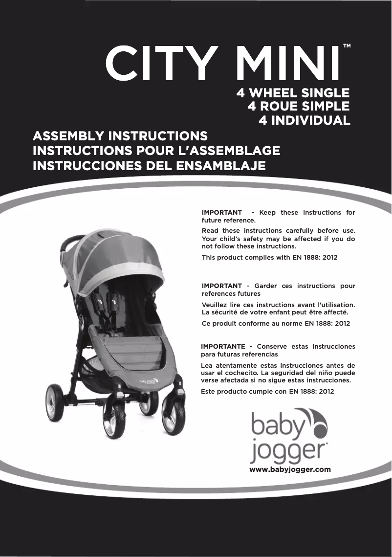 Page 1 de la notice Manuel utilisateur Baby Jogger city mini
