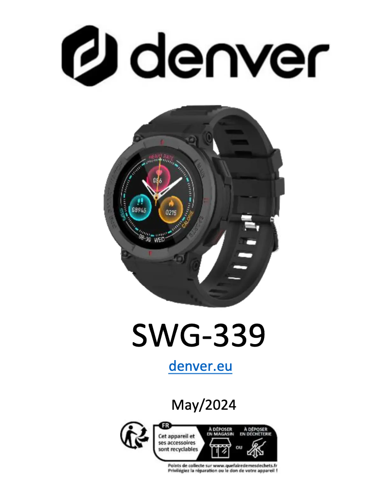 Page n°1 - Manuel utilisateur Denver SWG-339