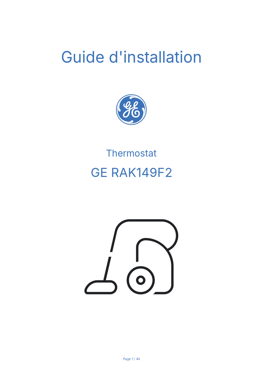 Image de la première page du manuel de l'appareil RAK149F2