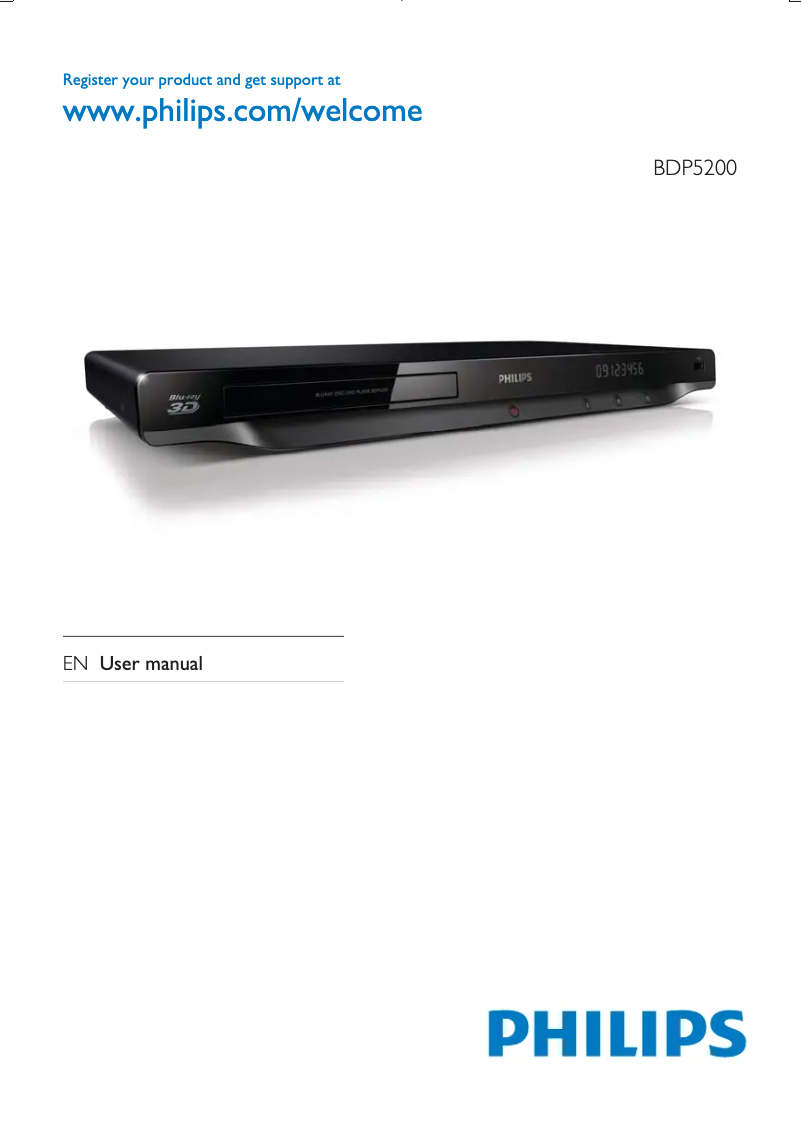 Page n°1 - Manuel utilisateur Philips BDP5200