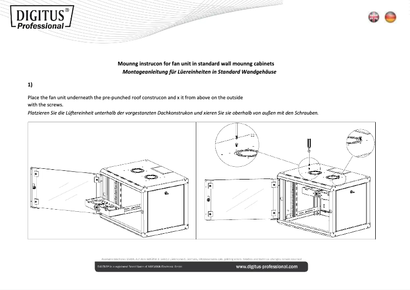 Página 1 del manual Manual de usuario Digitus DN-19 FAN-2-WM-T-SW