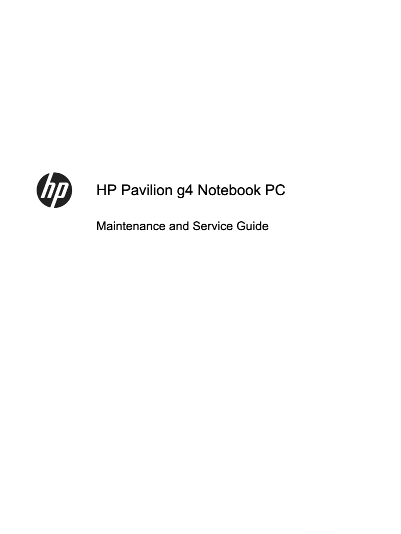 Imagen de la primera página del manual del dispositivo Pavilion g4