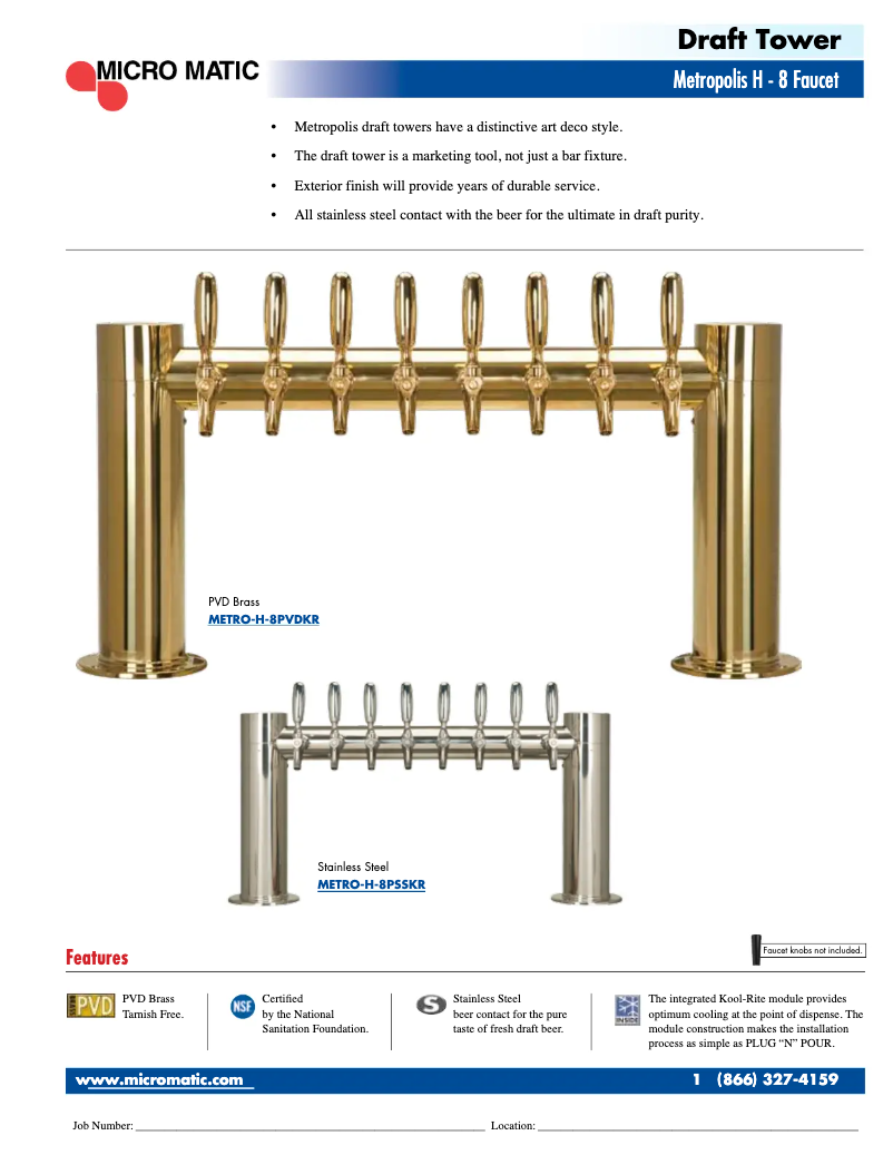 Page 1 de la notice Manuel utilisateur Micro Matic METRO-H-8PVDKR