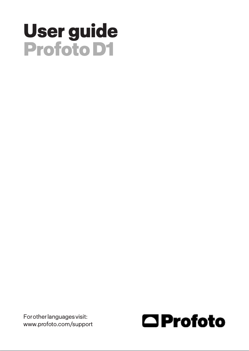 Page 1 de la notice Manuel utilisateur Profoto D1 1000 Air