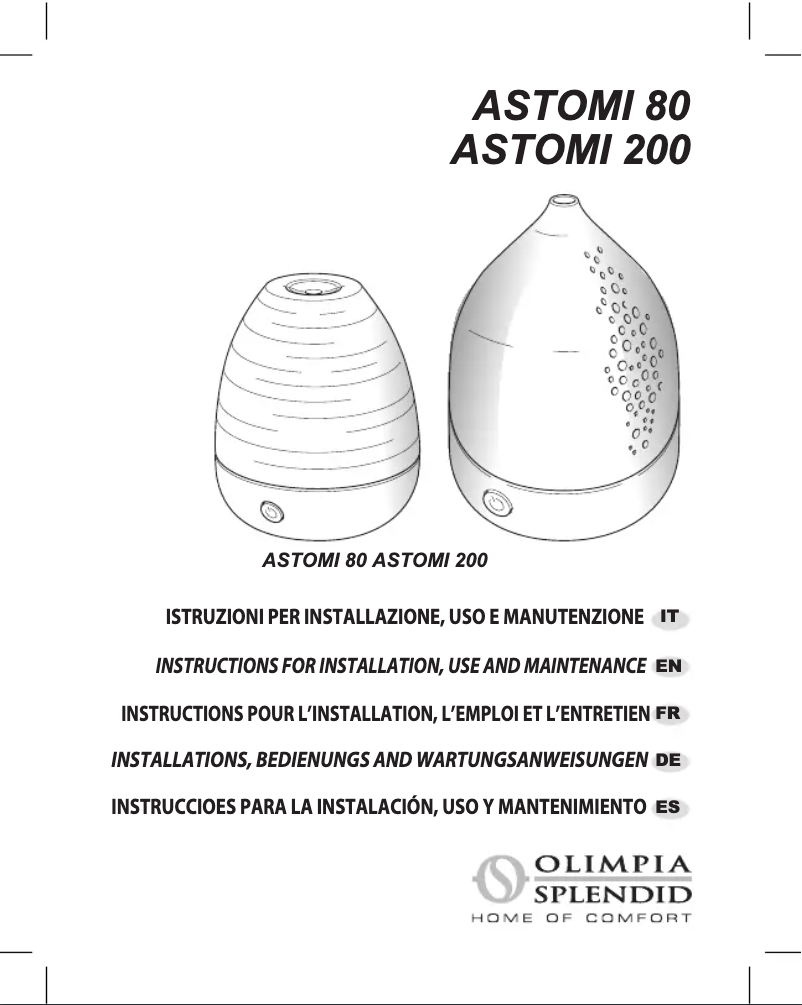 Página 1 del manual Manual de usuario Olimpia Splendid Astomi 80