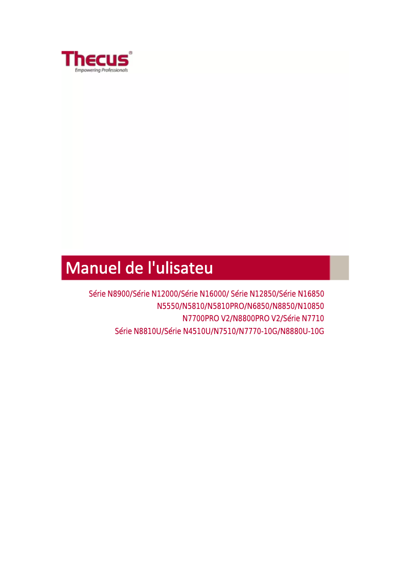 Page n°1 - Manuel utilisateur Origin Storage Thecus N16000PRO