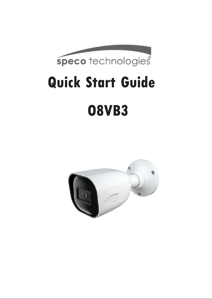 Page n°1 - Guide de démarrage rapide Speco Technologies O8VB3
