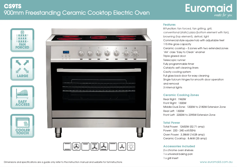 Page n°1 - Fiche technique Euromaid CS9TS