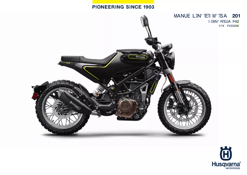 Page 1 de la notice Manuel utilisateur Husqvarna Svartpilen 401 (2019)