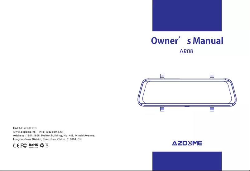 Page n°1 - Manuel utilisateur AZDome AR08