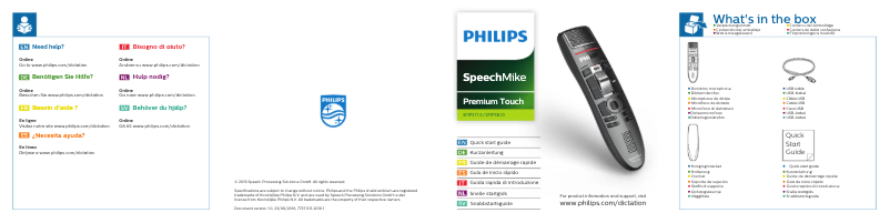 Image de la première page du manuel de l'appareil SpeechMike Premium Touch SMP3720