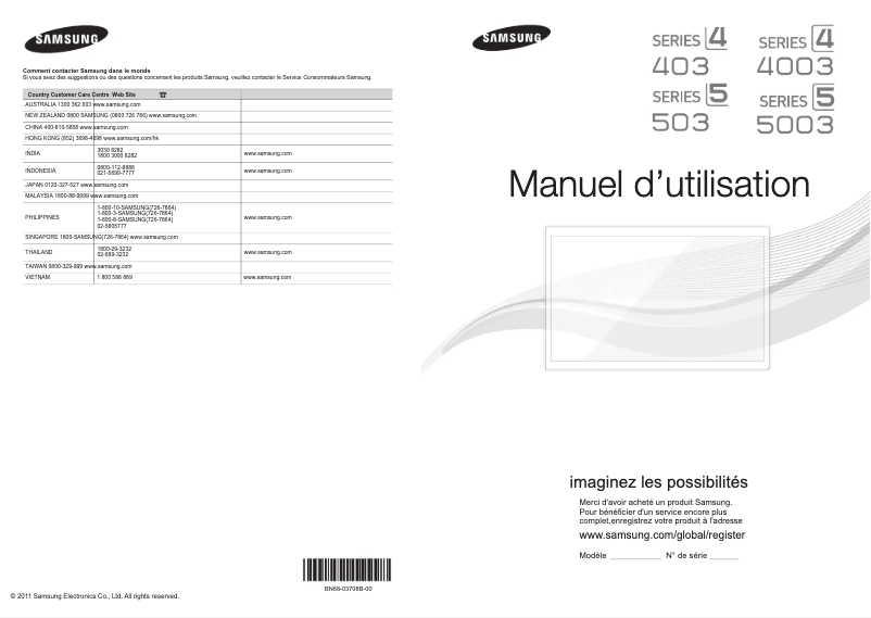Image de la première page du manuel de l'appareil UA32D4003B