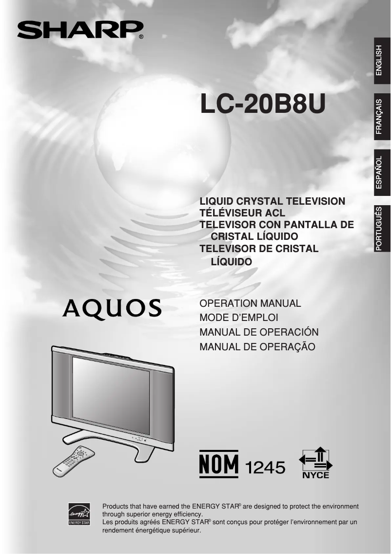 Page n°1 - Manuel utilisateur Sharp AQUOS LC-20B8U