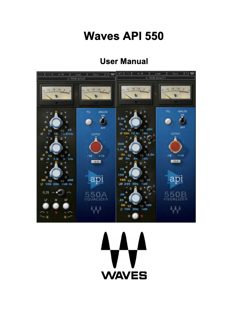 Page n°1 - Manuel utilisateur Waves API 550