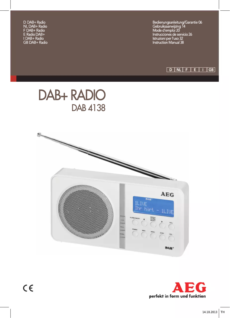 Image de la première page du manuel de l'appareil DAB 4138