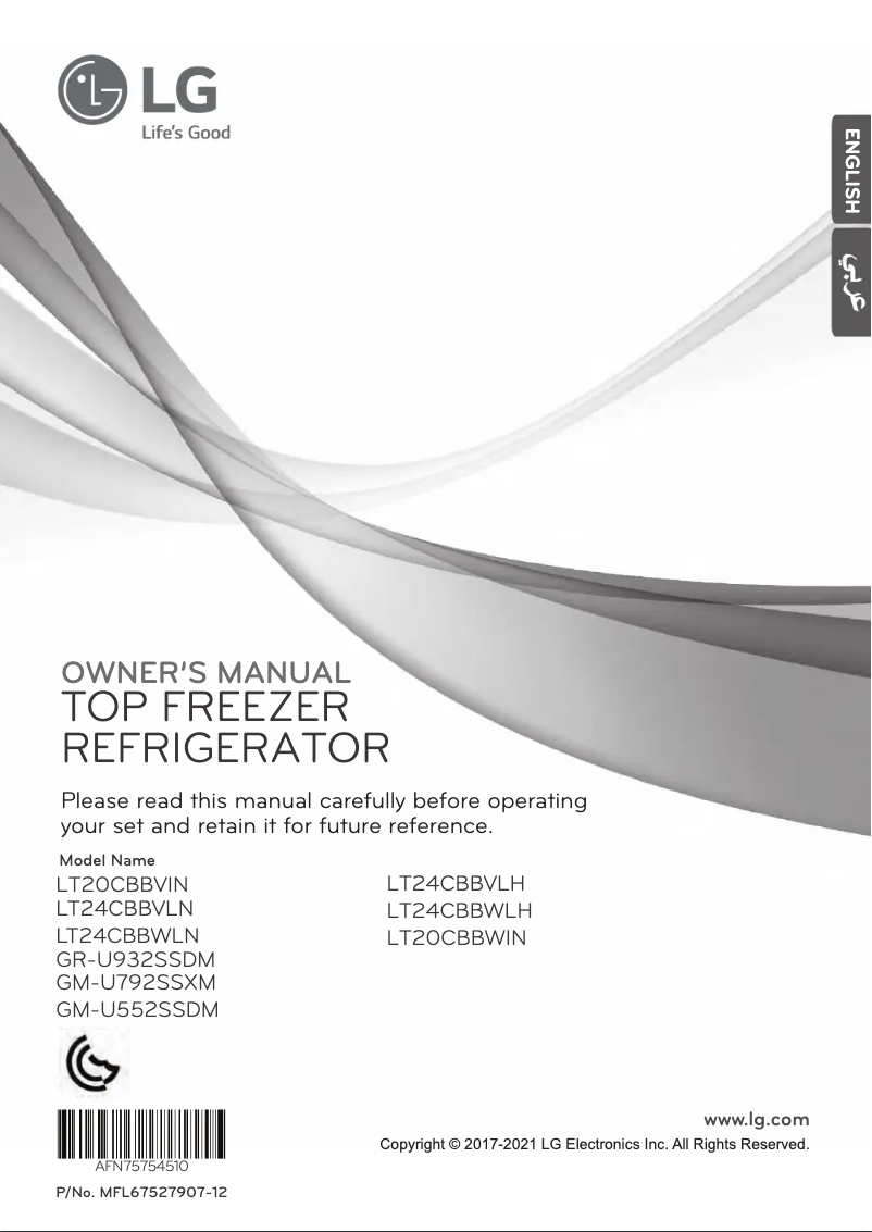 Page 1 de la notice Manuel utilisateur LG LT20CBBVIN