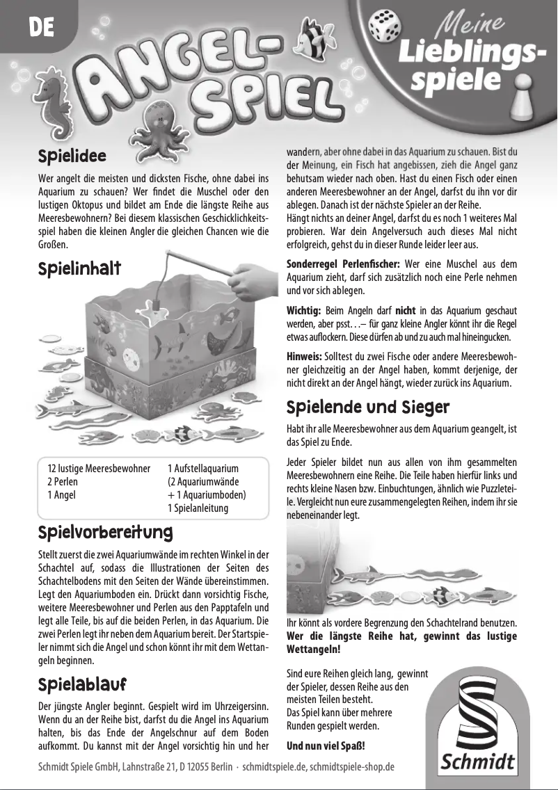 Page n°1 - Manuel utilisateur Schmidt Angelspiel