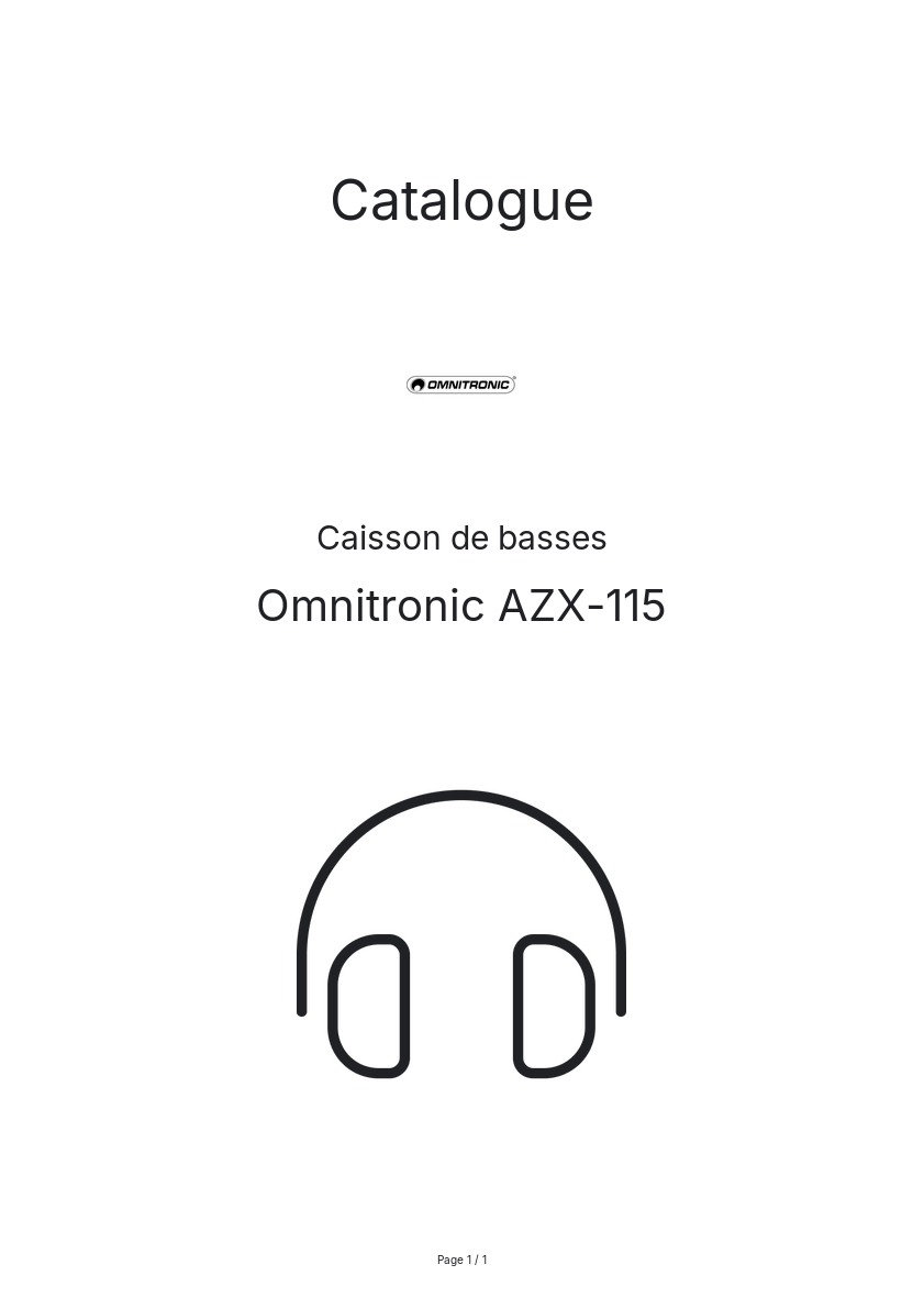 Page n°1 - Catalogue Omnitronic AZX-115