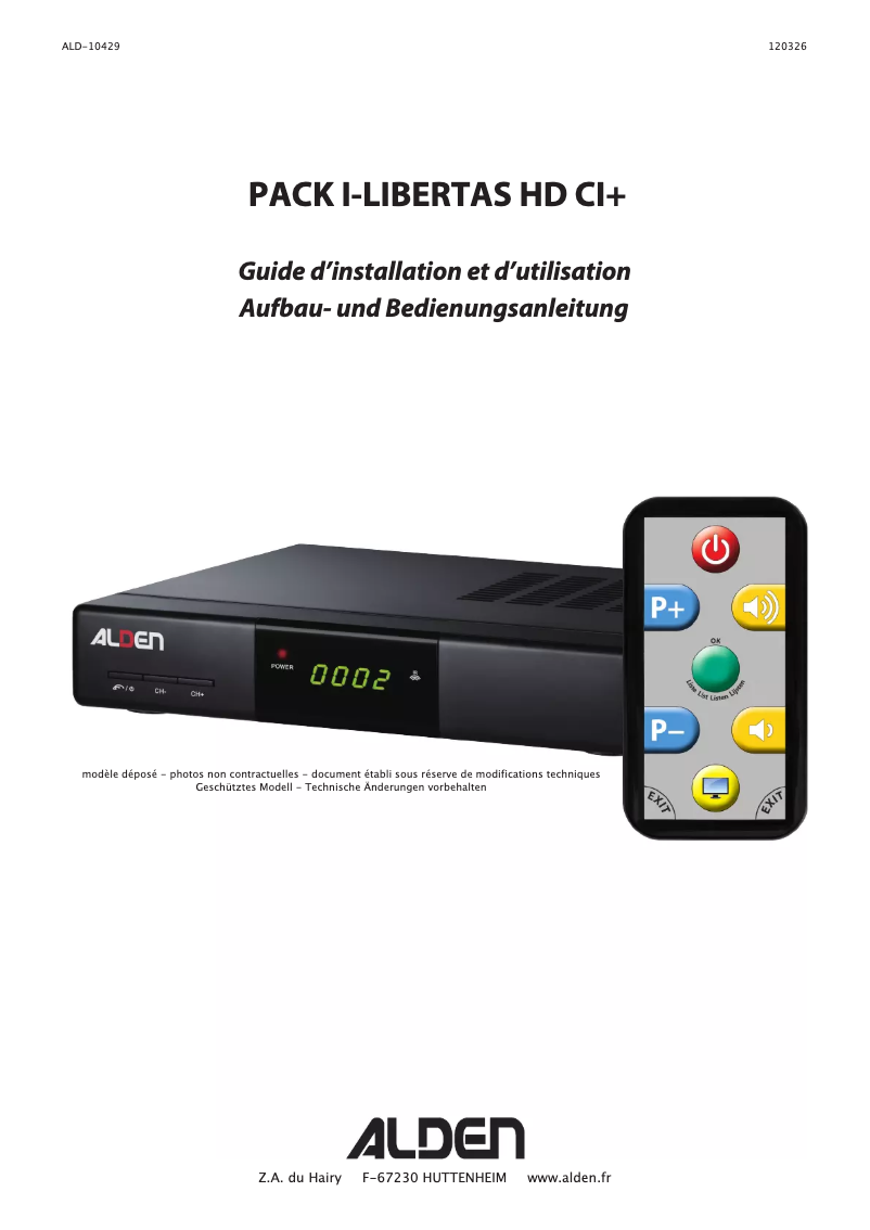 Image de la première page du manuel de l'appareil Libertas HD CI+