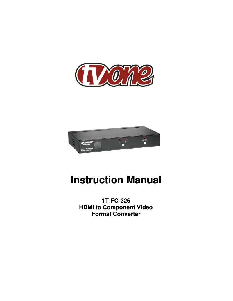 Imagen de la primera página del manual del dispositivo 1T-FC-326