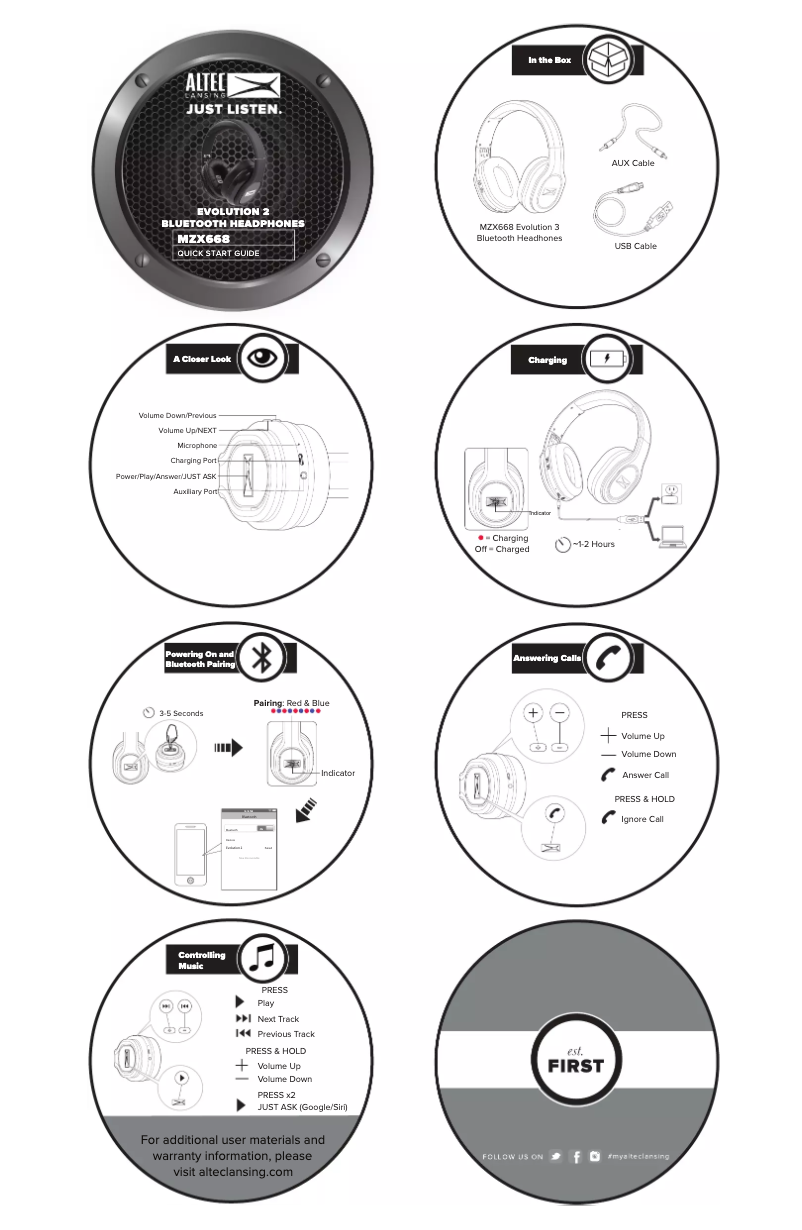Page 1 de la notice Manuel utilisateur Altec Lansing Evolution 2