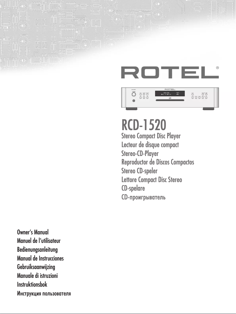 Page n°1 - Manuel utilisateur Rotel RCD-1520