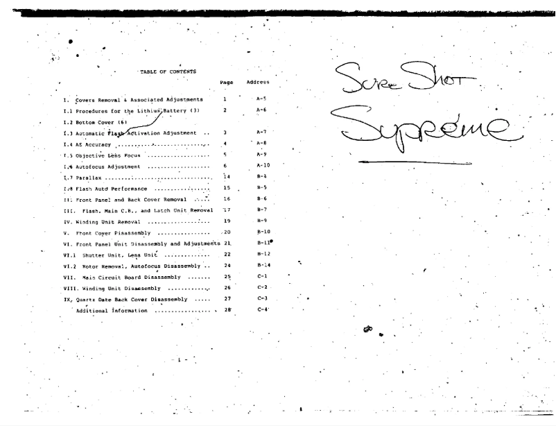 Page 1 de la notice Manuel utilisateur Canon Sure Shot Supreme