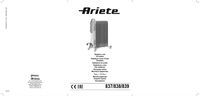 Page 1 de la notice Manuel utilisateur Ariete 0837