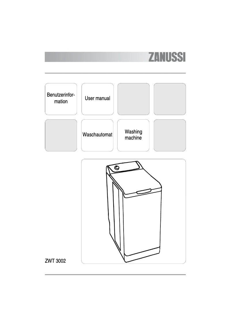 Página 1 del manual Manual de usuario Zanussi ZWT 3002