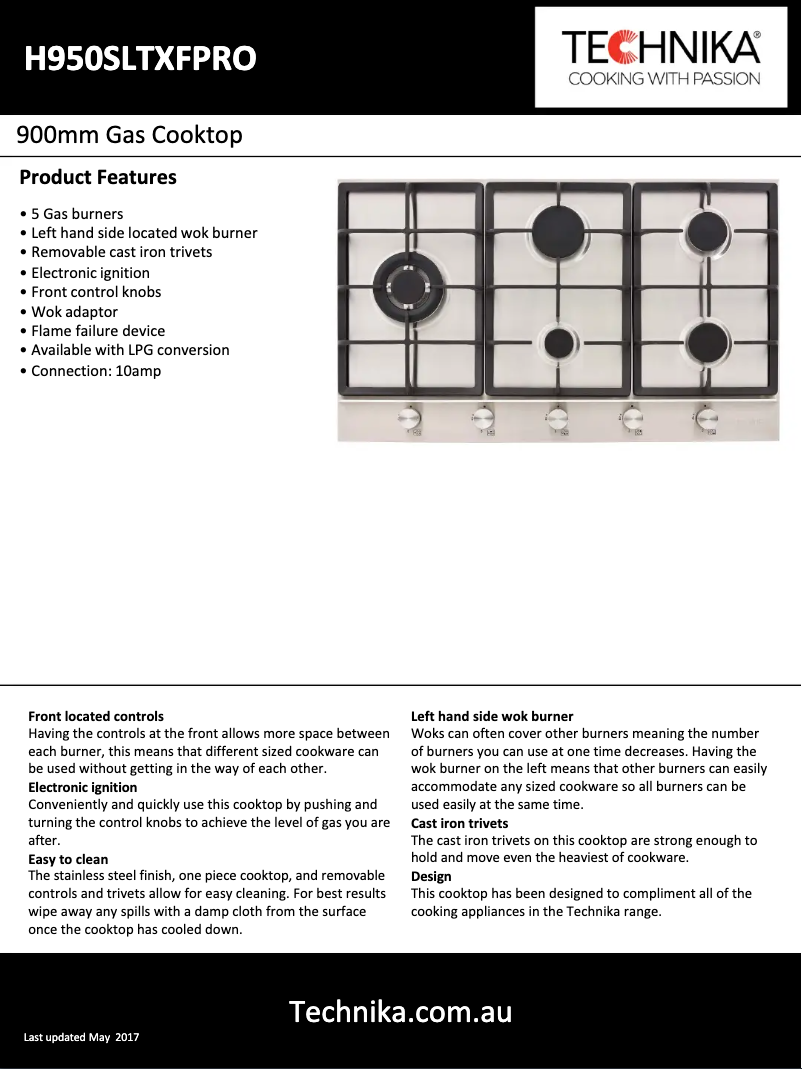 Página 1 del manual Ficha técnica Technika H950SLTXFPRO