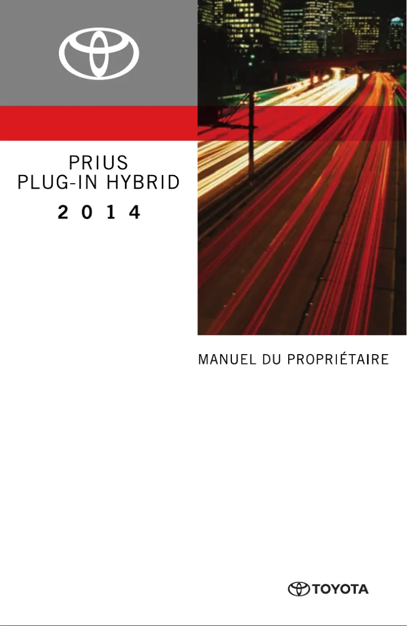 Image de la première page du manuel de l'appareil Prius Plug-in Hybrid (2014)
