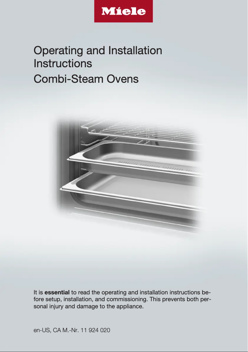 Page n°1 - Manuel utilisateur Miele DGC 7885