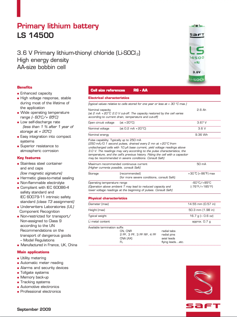 Page 1 de la notice Fiche technique Comark N9094