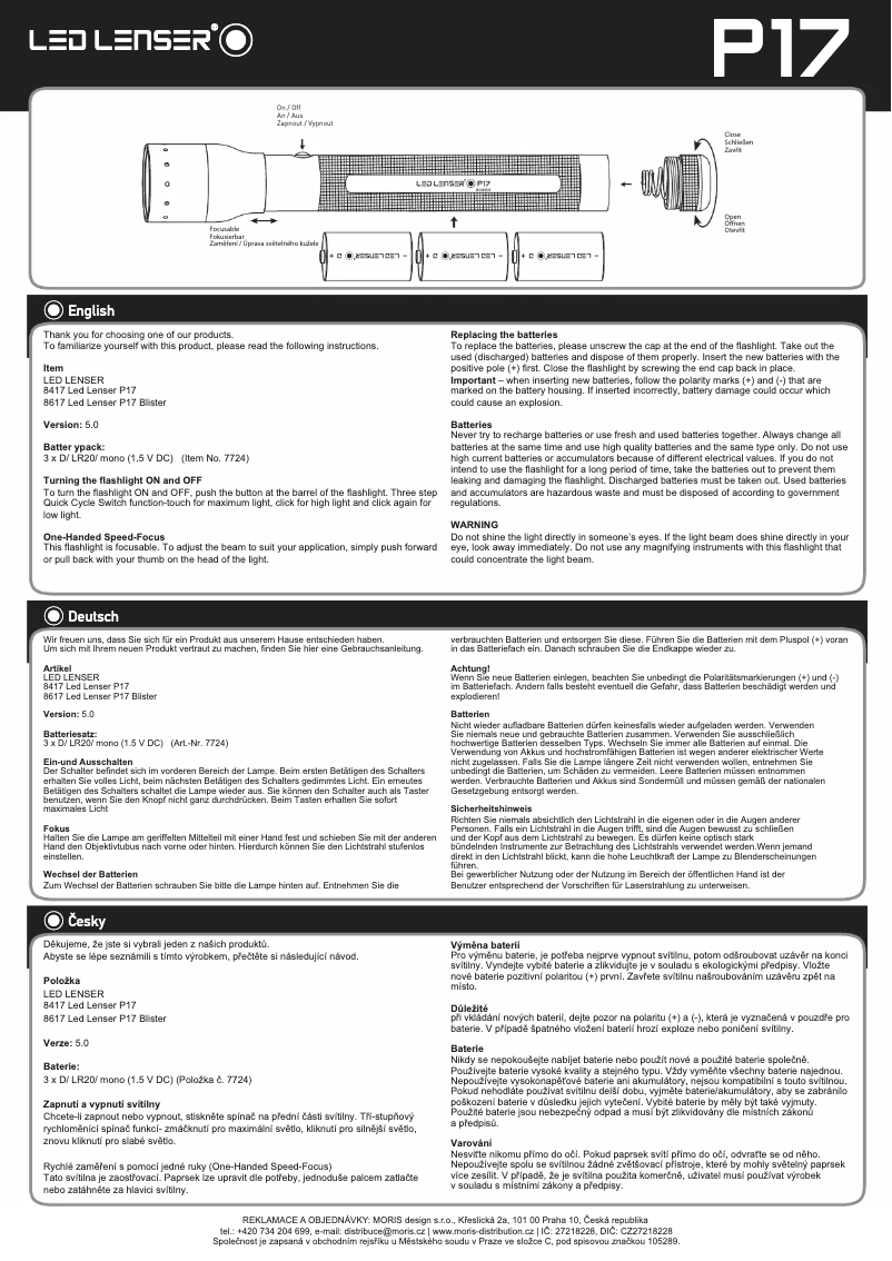 Página 1 del manual Manual de usuario Ledlenser 8417