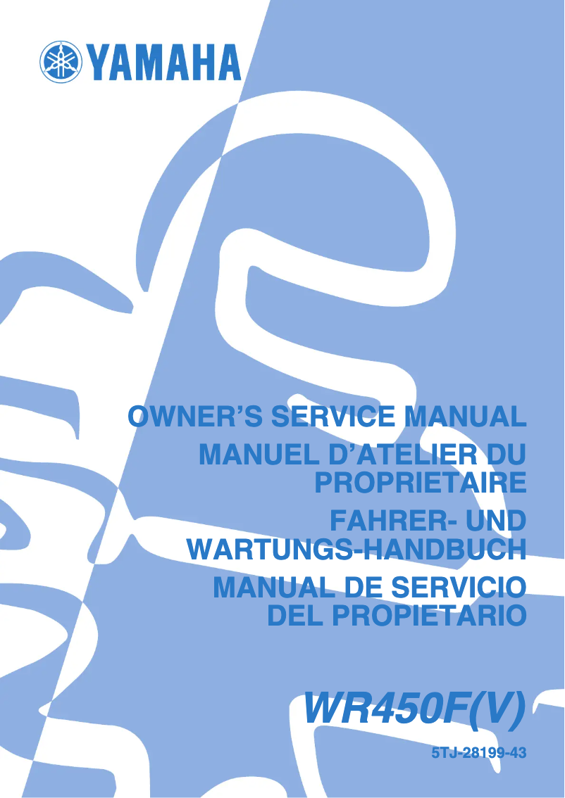 Page 1 de la notice Manuel utilisateur Yamaha WR450F