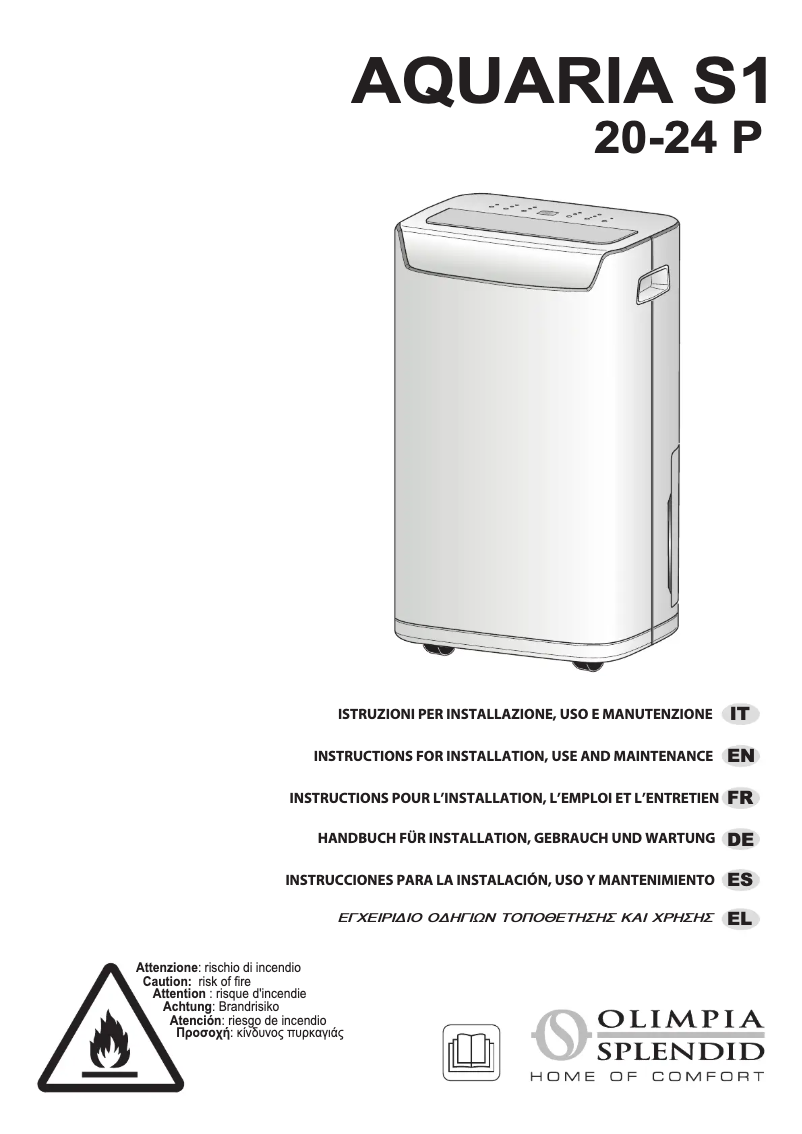 Page 1 de la notice Manuel utilisateur Olimpia Splendid Aquaria S1 24 P