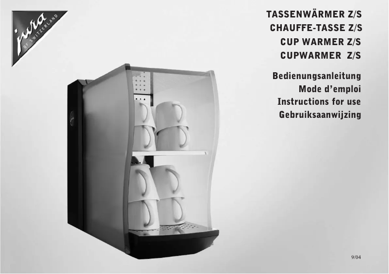 Image de la première page du manuel de l'appareil Cup Warmer-Z