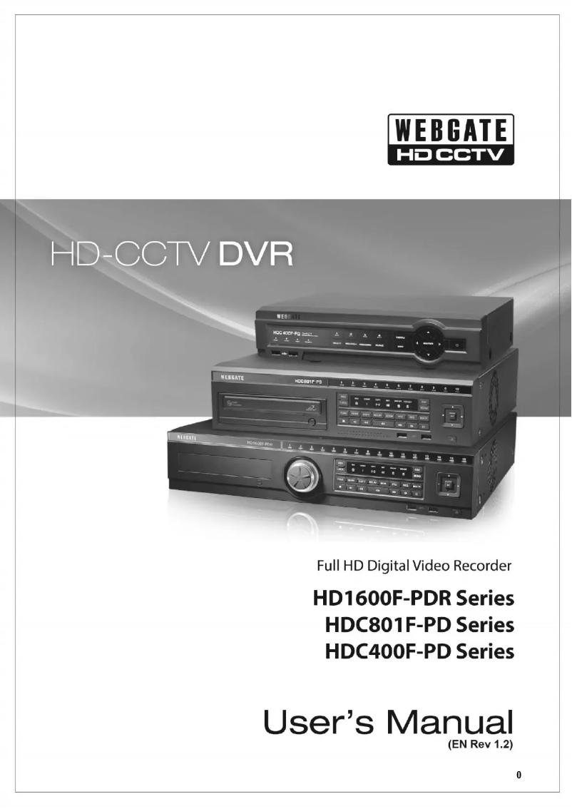 Page 1 de la notice Manuel utilisateur Webgate HDC400F-PD