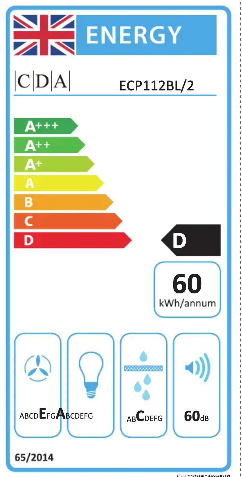 Page n°1 - Label énergétique CDA ECP112SS