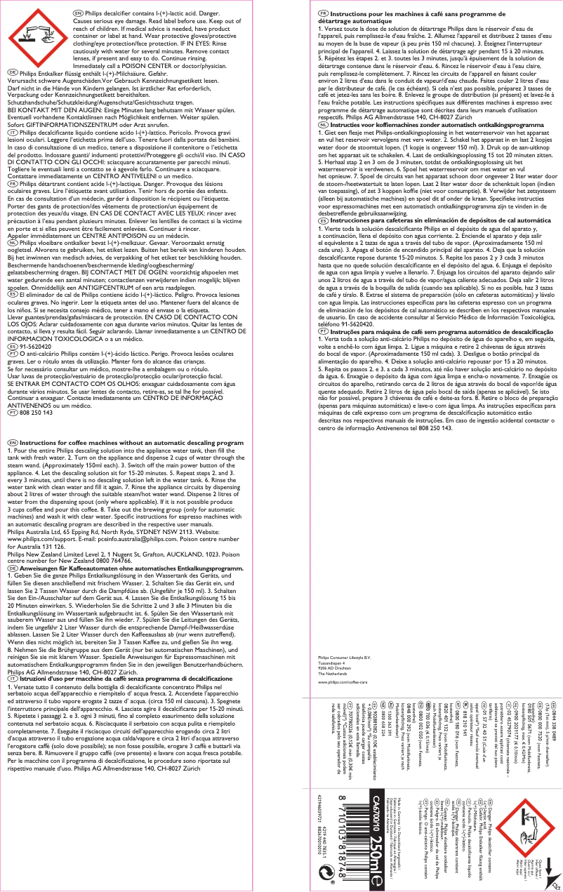 First page image of the manual for CA6700