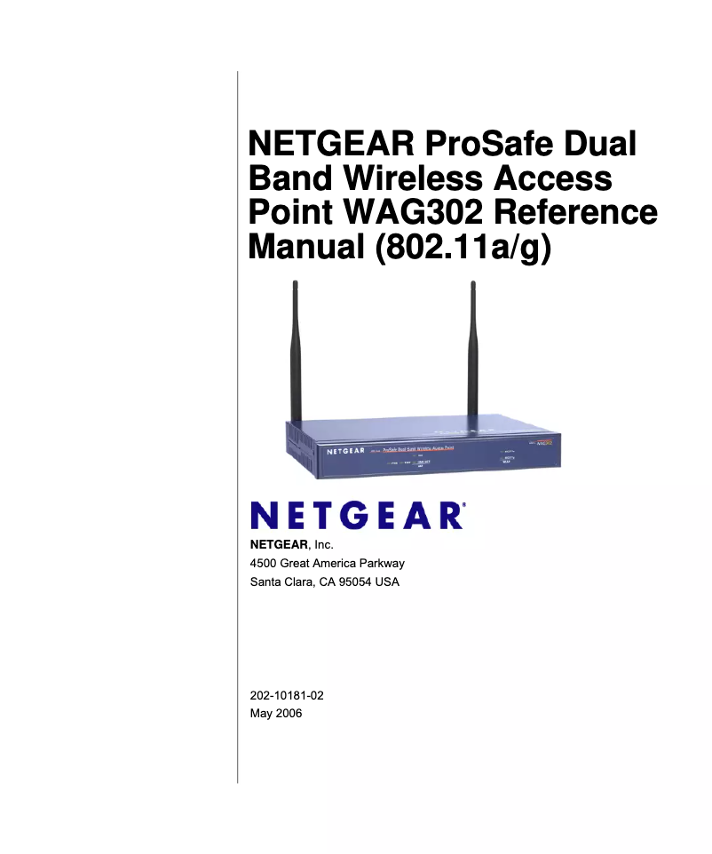 Image de la première page du manuel de l'appareil ProSafe WAG302
