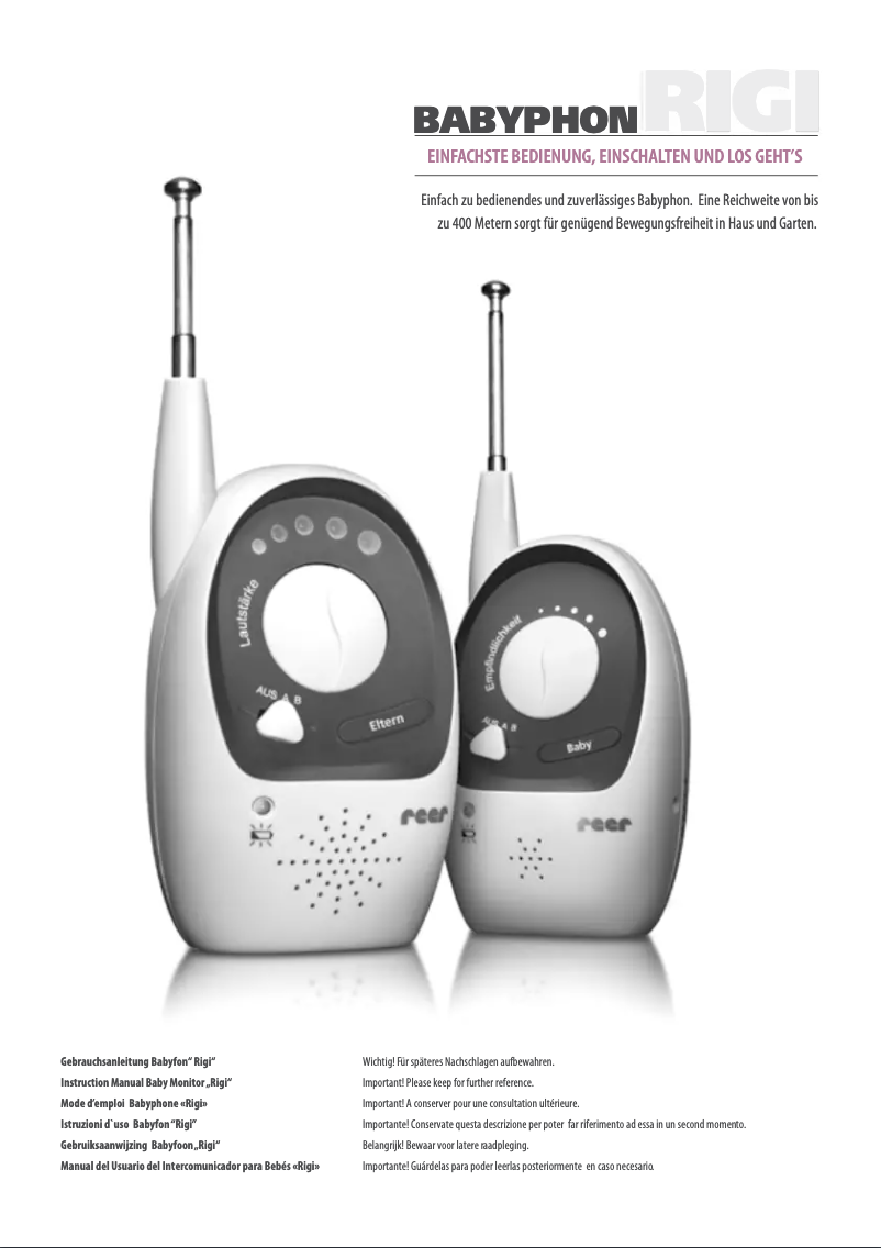 Página 1 del manual Manual de usuario Reer Rigi