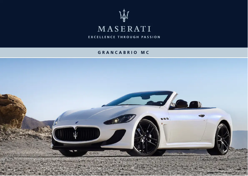 Page n°1 - Manuel utilisateur Maserati GranCabrio MC (2013)