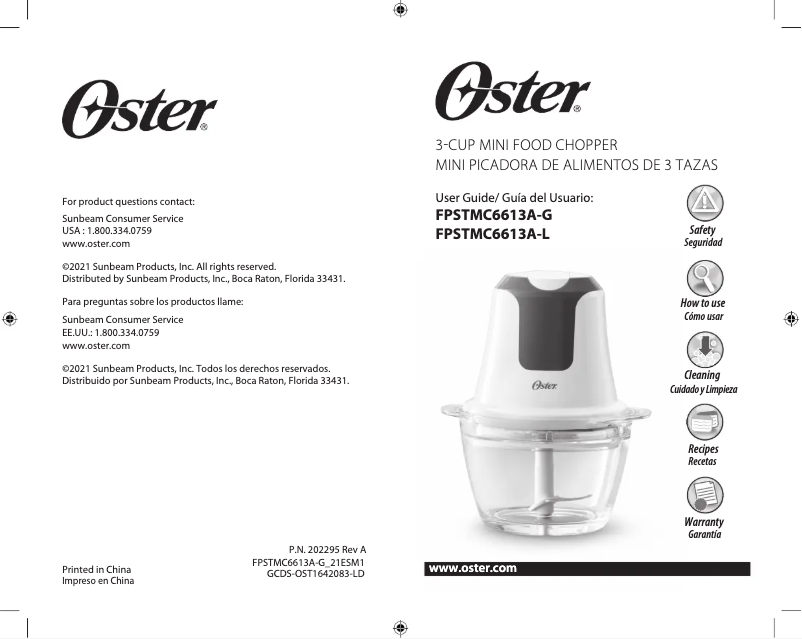 Page n°1 - Manuel utilisateur Oster FPSTMC6613A-L