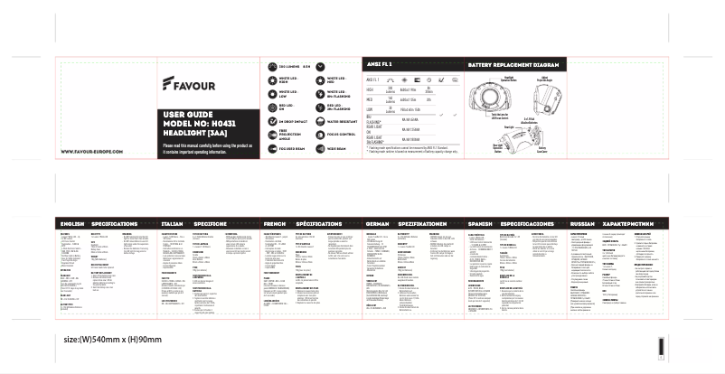 Page 1 de la notice Manuel utilisateur Favour Foco H0431