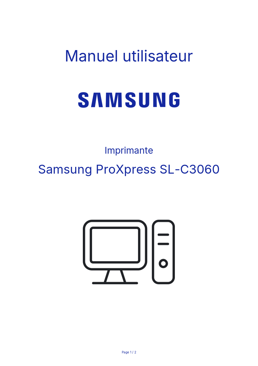 Image de la première page du manuel de l'appareil ProXpress SL-C3060