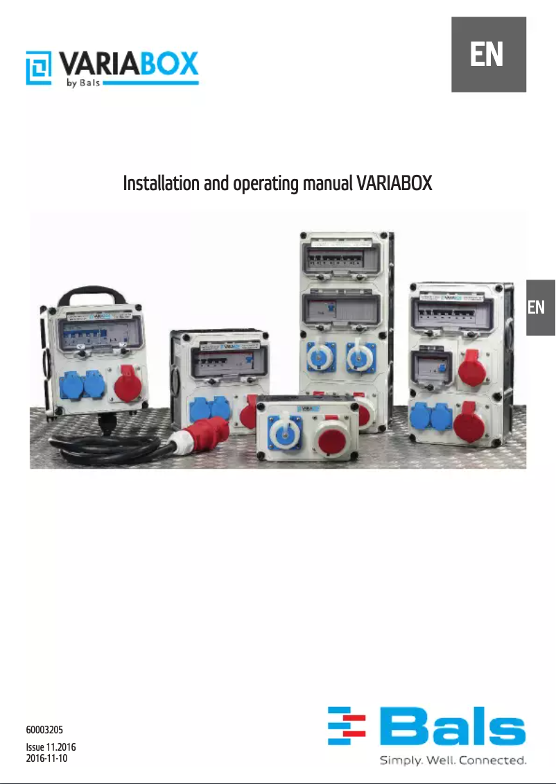 Image de la première page du manuel de l'appareil Variabox