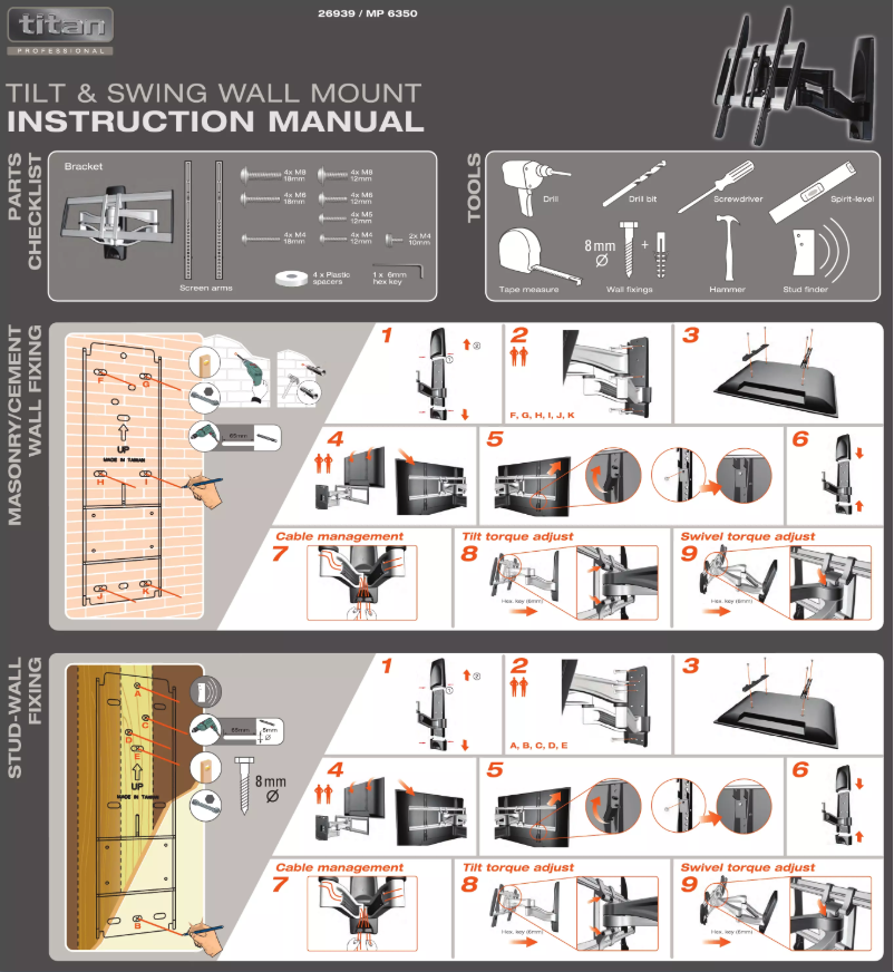 Page 1 de la notice Manuel utilisateur Titan MP 6350