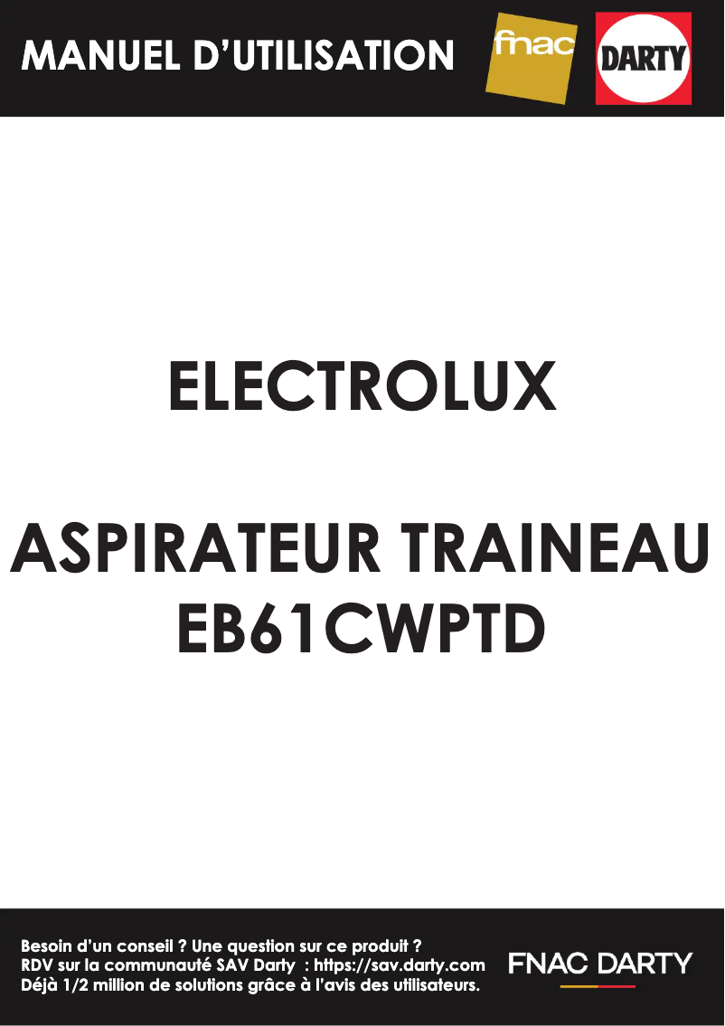 Page 1 de la notice Manuel utilisateur Electrolux EB61CWPTD