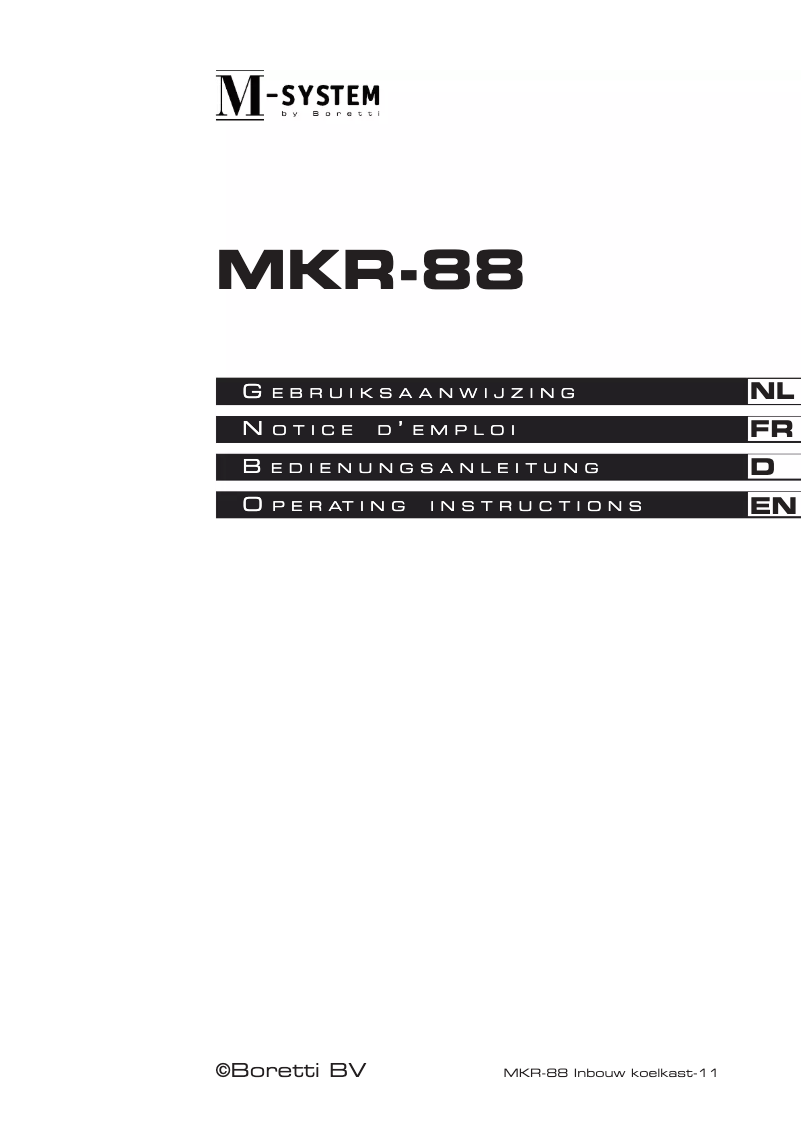 Image de la première page du manuel de l'appareil MKR-88